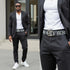 HEED NYC Classic Black & White Genuine Leather "HD" Embossed Belt
